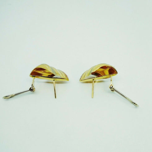 Orecchini oro 18 kt giallo lucido satinato clips 5,60 gr | Gioiellitosti.it